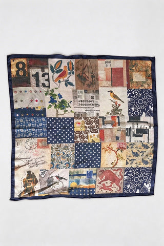 Vintage Collage Print Square Scarf