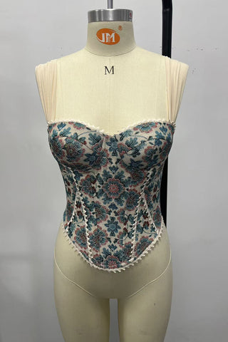 Off-Shoulder Corset Tank Top