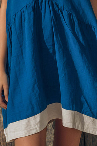 Halter Neck Contrast Hem Dress