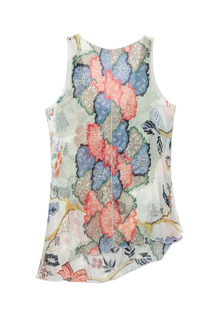 Sequin V-Neck Floral Tank