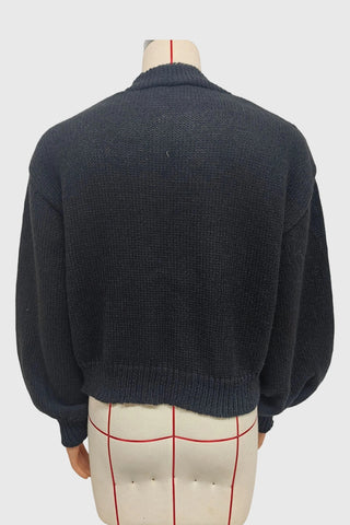 Floral Detail Ribbed Knit Cardigan