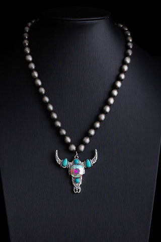 Turquoise Pendant Layered Necklace
