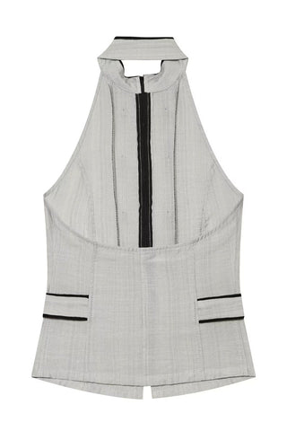 Zipper Front Double-Breasted Tank Top
