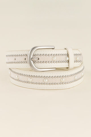 Pearl Stud Buckle Belt