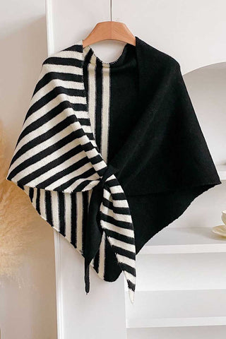 Knit Front-Tie Wrap Shawl