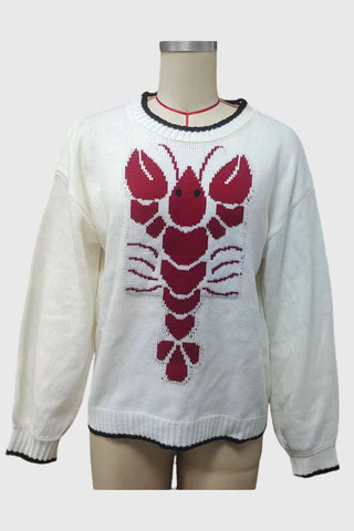 Lobster Knit Crew Neck Sweater