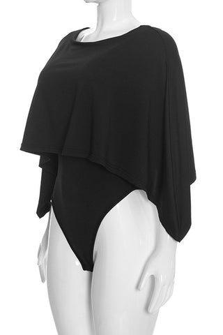One-Shoulder Flutter Sleeve Bodysuit