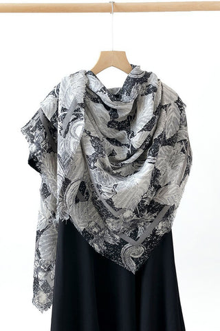 Floral Print Square Scarf