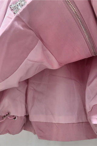 Embellished Collared Button-Front Jacket