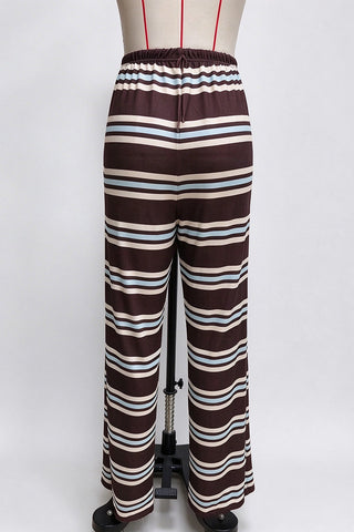 Striped Button Front Two Piece Set