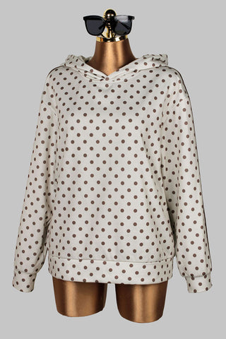 Polka Dot Side Stripe Hoodie Sweatshirt