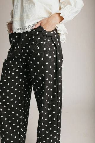 Polka Dot High-Waist Baggy Jeans