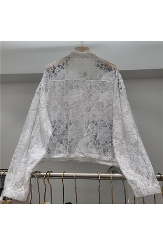 Lace and Denim Contrast Jacket