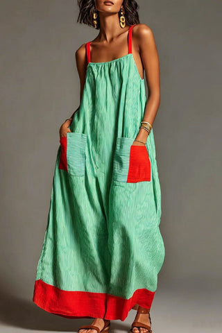 Striped Maxi Dress with Pockets