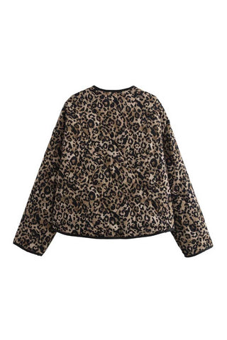 Animal Print Button Front Jacket