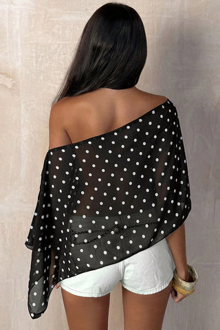 Asymmetrical Polka Dot Cover-Up