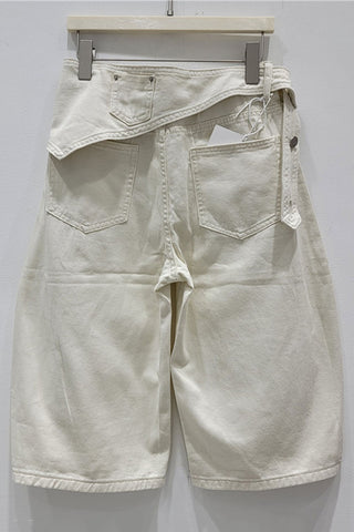 Wrap-Front Denim Shorts
