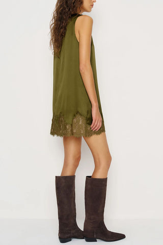 Sleeveless Lace Hem Casual Dress