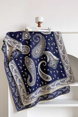 Paisley Print Fringed Scarf