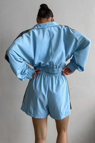 Zip-Up Crop Jacket and Shorts Set