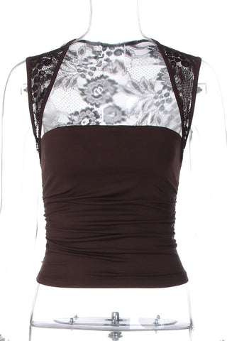 Lace-Strap Square Neck Tank Top
