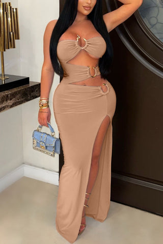 Elegant Cut-Out Evening Dress