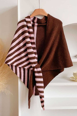 Knit Front-Tie Wrap Shawl