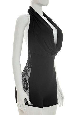 Halter Neck Draped Romper