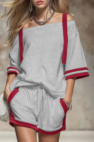 Off-Shoulder Two-Piece Short Set