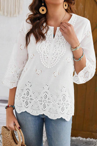 Elegant Eyelet Blouse