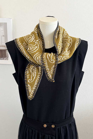 Paisley Print Knit Triangle Scarf