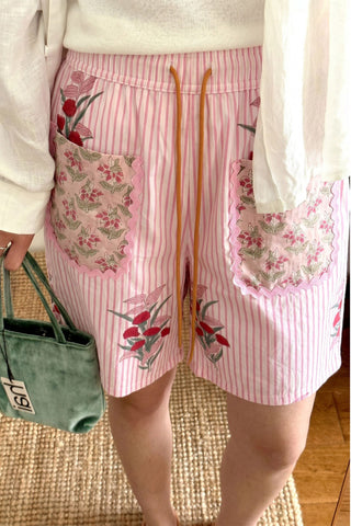 Floral Pocket Drawstring Shorts