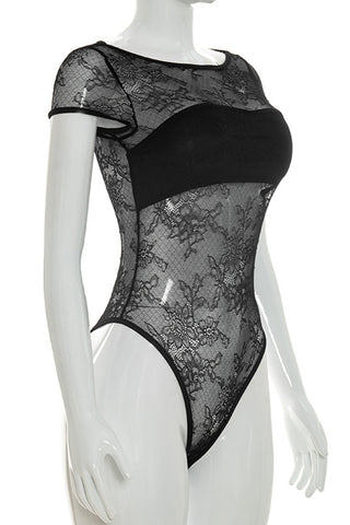 Asymmetrical Skirt Set with Lace Detail