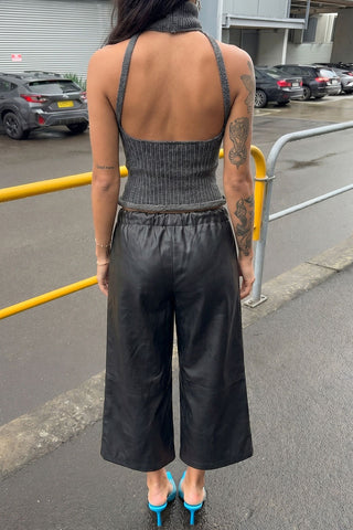 Drawstring Wide-Leg Cropped Pants