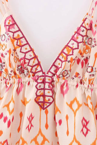 Patterned V-Neck Camisole Top