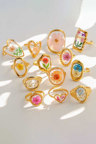 Floral Resin Statement Ring