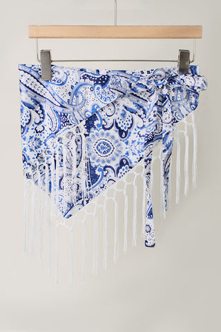 Elephant Print Fringe Scarf