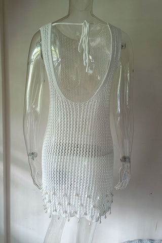 Sleeveless Mesh Vacation Dress