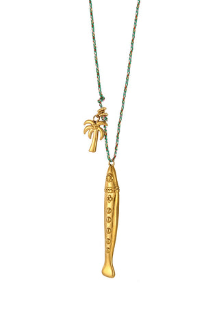 Layered Braided Cord Charm Necklace Set