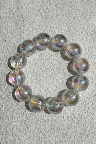 Iridescent Bead and Translucent Resin Bangle