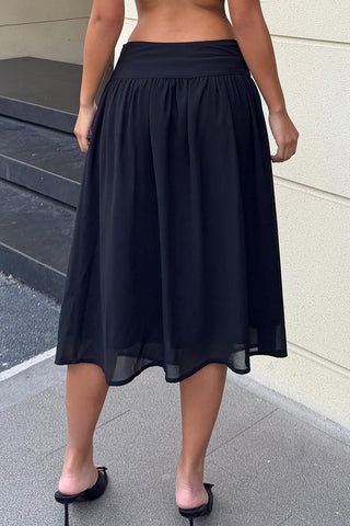Embellished Waist Midi Skirt