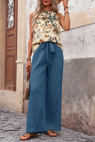 Printed Sleeveless Top & Pants Set
