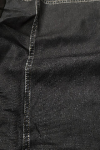 Sheer Sleeve Button-Front Denim Shirt