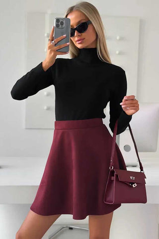 High-Waist A-Line Flare Mini Skirt