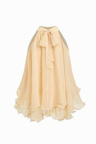 Tie-Neck Sleeveless Blouse