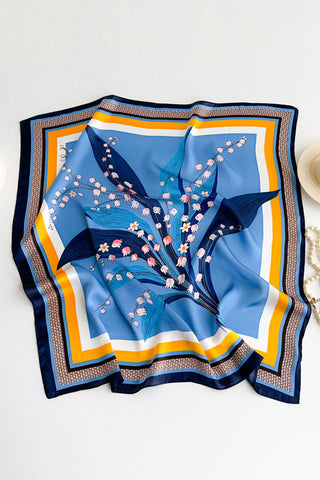 Paisley Print Satin Square Scarf