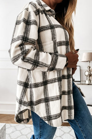 Plaid Button-Front Long Sleeve Shirt
