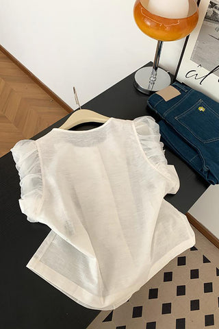 Patterned Button-Front Blouse