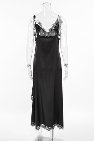 Lace-Trim Casual Layered Dress