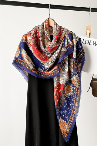 Floral Print Square Scarf